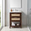 Meuble-lavabo compact 24 po avec lavabo intégré en céramique, tiroir profond et tiroir basculant-130795839