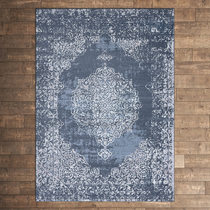 Tapis bleu Avigail, Rectangle 8 pi 9 po x 12 pi 2 po