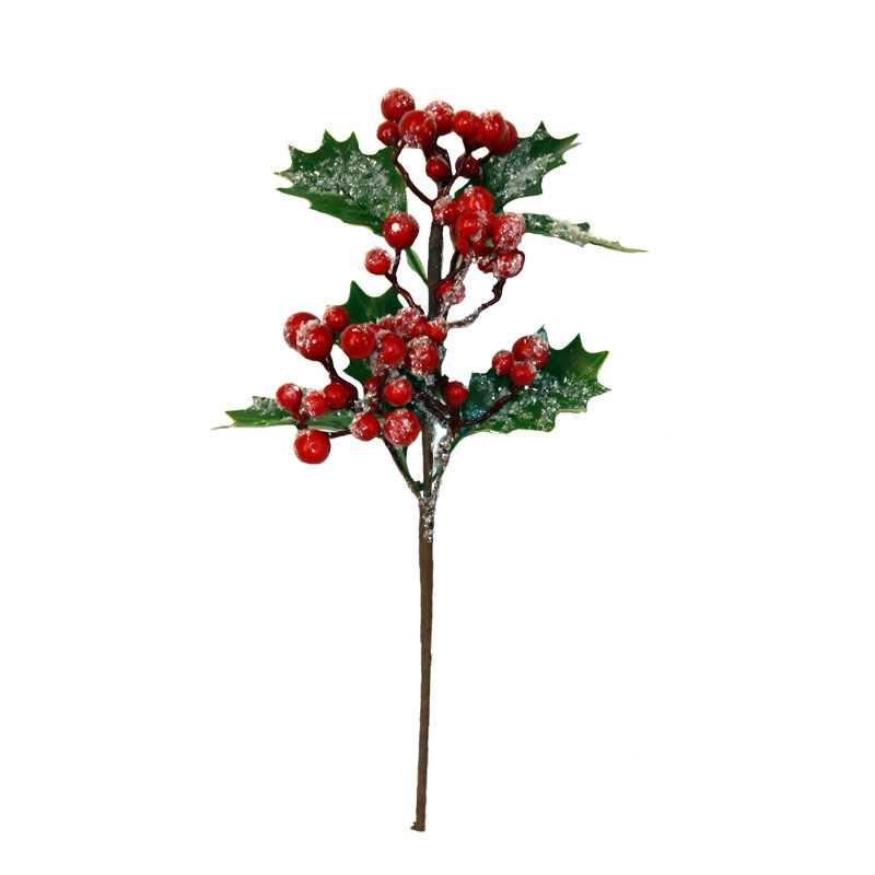 11" Artificial Iced Berry Holiday Pick