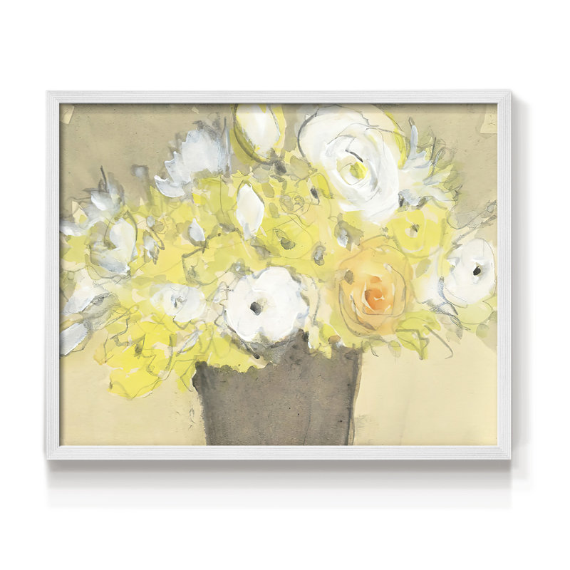 Table Bouquet II - Reproduction encadrée - Restickable, H 8 po x l 10 po, Blanc