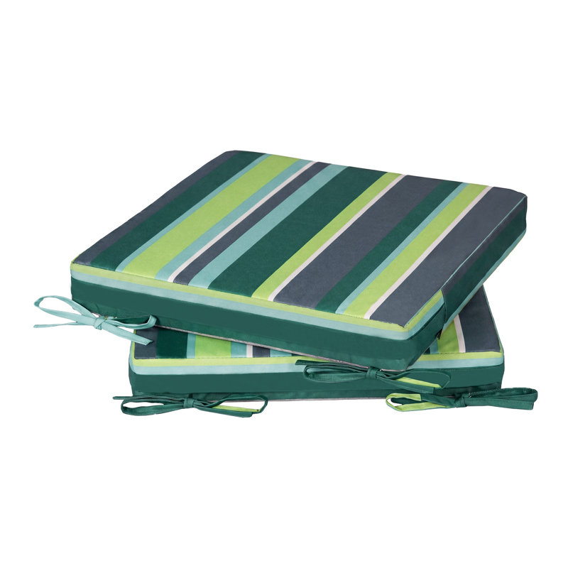 Coussin de siège d'extérieur carré imperméable pour meubles de patio, 17 x 16, ensemble de 2, 2", L 17 po x P 16 po