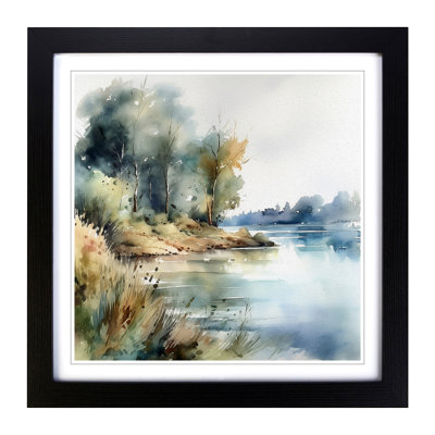 Lake Watercolour No.4 - Framed Print