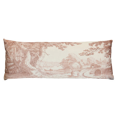 Reverie Toile Lumbar Pillow - Roseate & Ivory - 36" x 14"