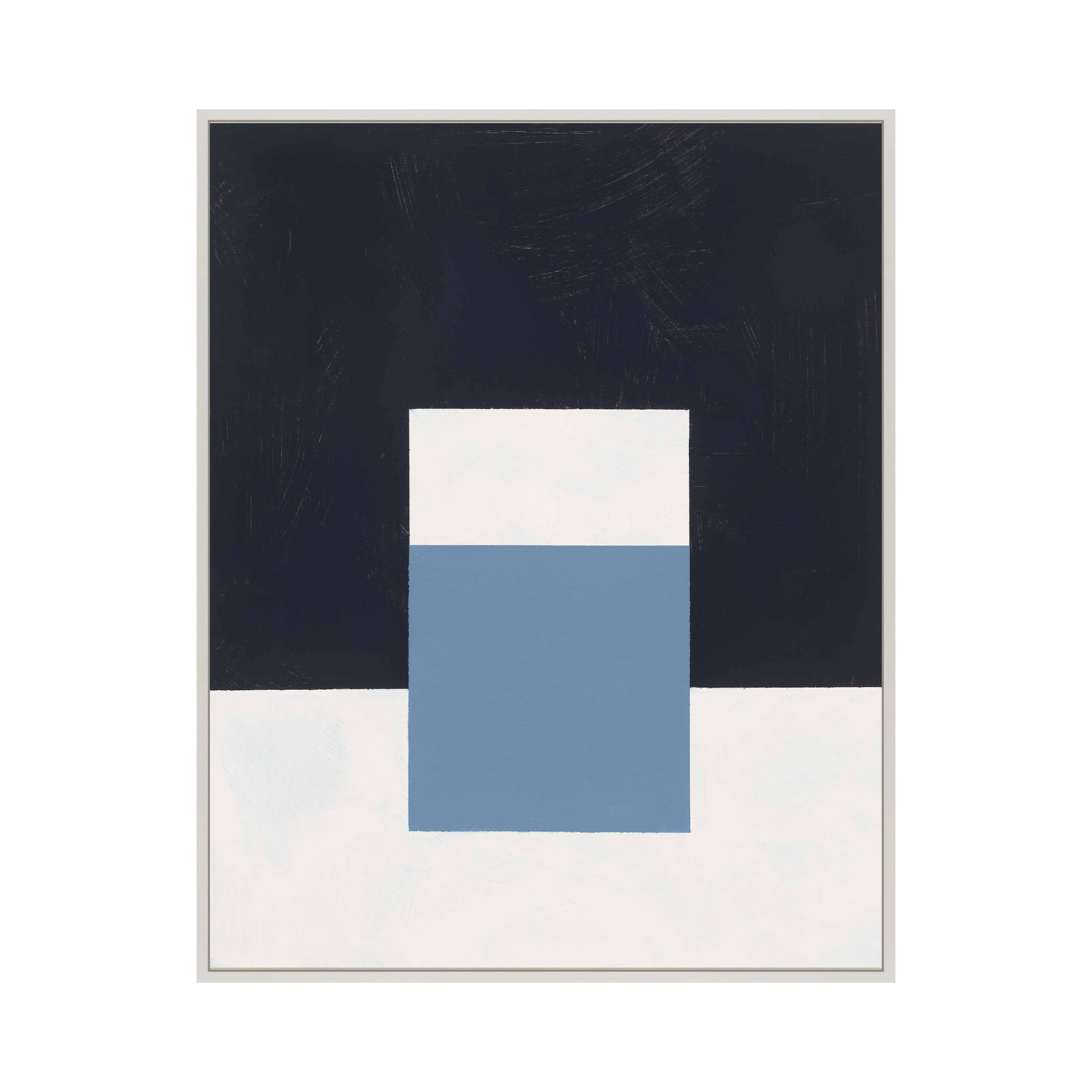 Square Sky by Robert Kamnatnik, White Framed Canvas, 38" H x 30" W x 1.38" D