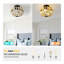 Boho Wood Beaded Ceiling Fan Light - Modern Farmhouse Semi-Flush Mount Chandelier with Reversible DC Motor for Bedroom & Living Room