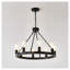 Lustre de roue de chariot noir mat 8 lumières, luminaire de ferme rustique