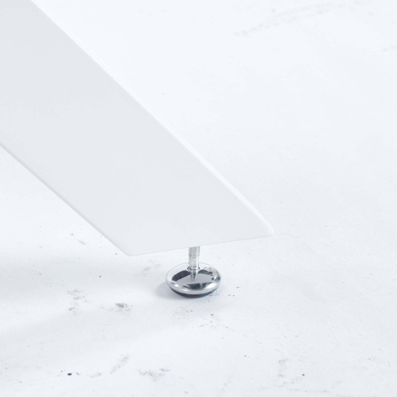 Round Dining Table with cross metal leg and tempered glass, White, 29.13''H x 35.43''L x 35.43''W, Transparent
