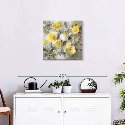 Motif floral jaune-gris