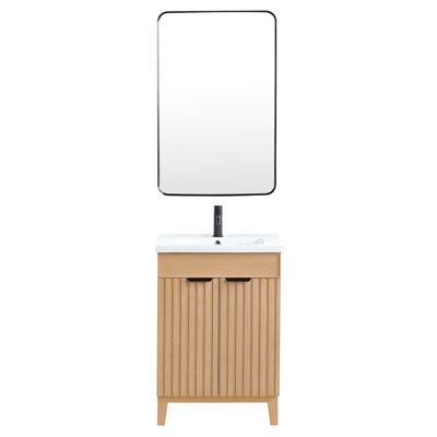 24'' Free Standing Single Bathroom Vanity with Ceramic Top