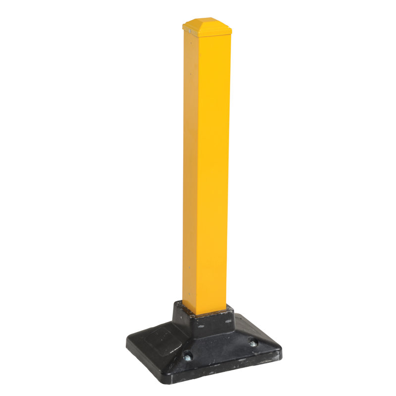 Poteau de barrière jaune semi-permanent