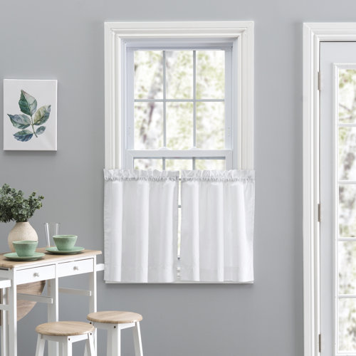 August Grove® Ellis Tailored 56'' W Cafe Curtain & Reviews | Wayfair