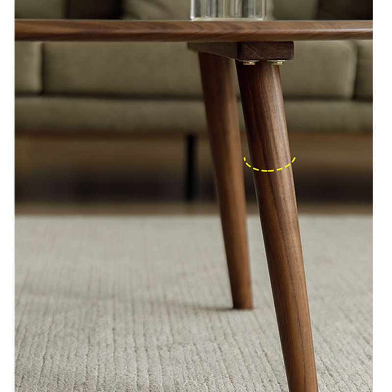 Modern Minimalist Walnut Coffee Table, 17.71" H x 51.18" L x 25.59" W