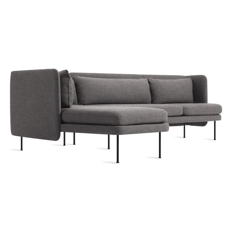 Bloke Chaise Sectional, Tait Stone Textured Basketweave, Left Hand Facing