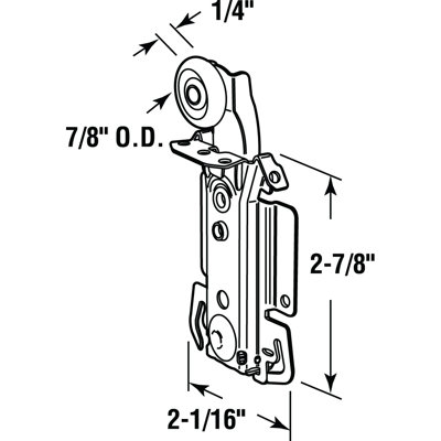Rouleau de porte à miroir, à ressort, rouleau 7/8 po (paquet de 2)