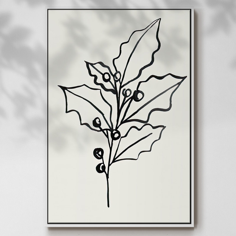 Toile tendue avec châssis Evergreen Ink II, H 37 po x l 25 po x P 1,5 po, Blanc
