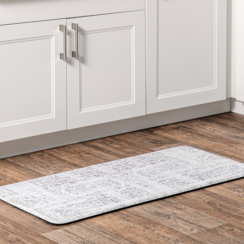 Acker Solid Color Synthetic Anti-Fatigue Non-Skid Kitchen Mat, Rectangle 1'8" x 3'6"