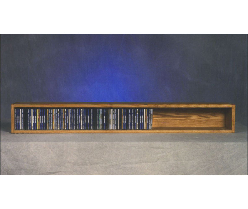 Shelf-Style Wooden CD Rack - 03 Series, Natural, 12.75" H x 52" W x 6.75" D