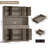 Hempel 70.9"H Kitchen Pantry With Charge Station, 55.1"W Farmhouse Style Pantry Cabinet with Microwave Shelf & Adjustable Shelves-188759883