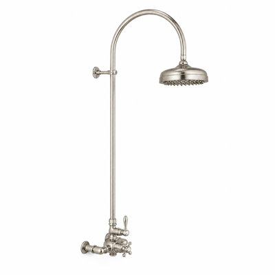 Système de douche thermostatique exposé 52 po mural avec poignées levier / croix 1,75 GPM