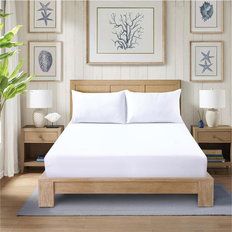 Ewoud Super Soft Microfiber Fitted Sheet – 25cm Deep Pocket, Brushed Finish, Single (3'), White