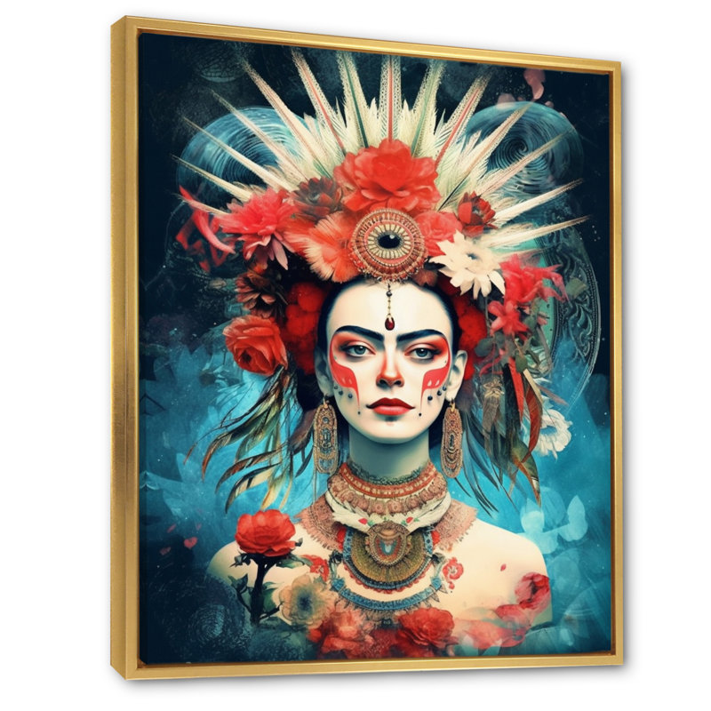 Floral Goddess II, reproduction d'art sur toile, H 44 po x l 34 po x P 1,5 po, Cadre flottant doré
