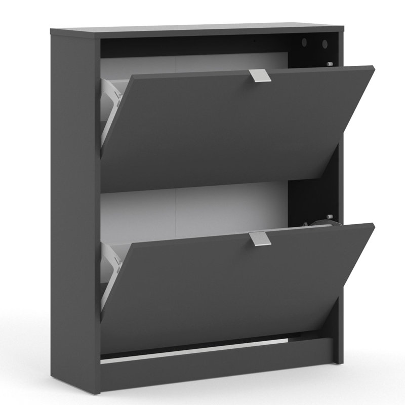 12 Pair Flip Down Shoe Storage, Black Lead