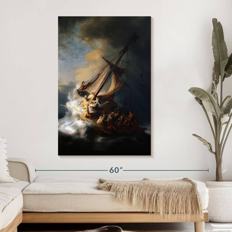«Christ in the tempête sur la mer de Galilée», reproduction sur toile, H 48 po x l 32 po x P 1,25 po