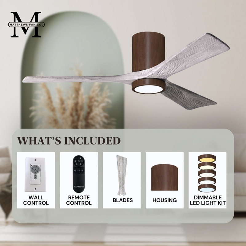 Irene LED Ceiling Fan, Barn Wood Tone, Walnut, 42"
