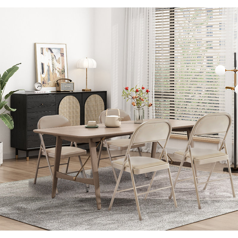 Chaises pliantes empilables rembourrées en cuir, chaises pliantes robustes en métal, rangement facile pour la maison, le bureau, la fête (ensemble de 8)