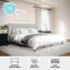 Lit plateforme tapissier avec tête de lit passepoilée Martha Stewart Britta-97967476-97967475