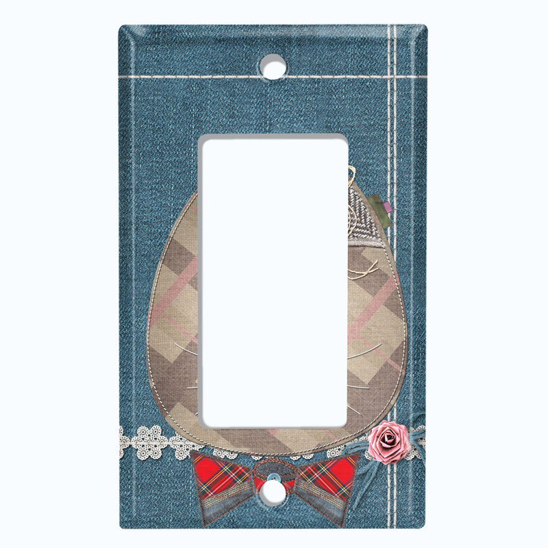 Plaque murale d'interrupteur à bouton-poussoir en patchwork 1 pièce