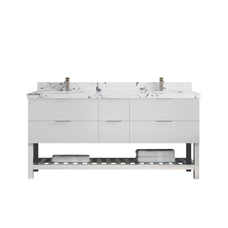 Catalina 72'' Double Bathroom Vanity with Quartz Top