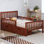 Lit plateforme en bois avec garde-corps doubles et 2 tiroirs de rangement-195740991-195740990