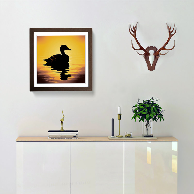 Single Picture Frame Print on Wood, Walnut