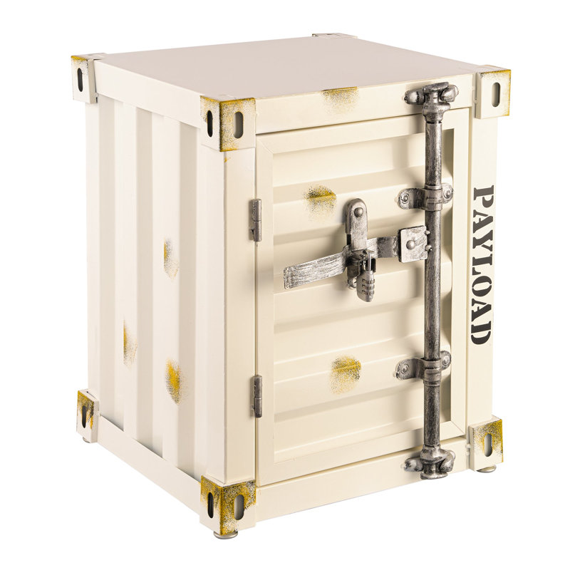 Armoire d'appoint avec rangement en métal Industrial, Beige