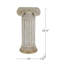 Meuble piédestal 10 po x 8,5 po x 20,5 po en magnésium blanc antique avec colonne nervurée et base dorée