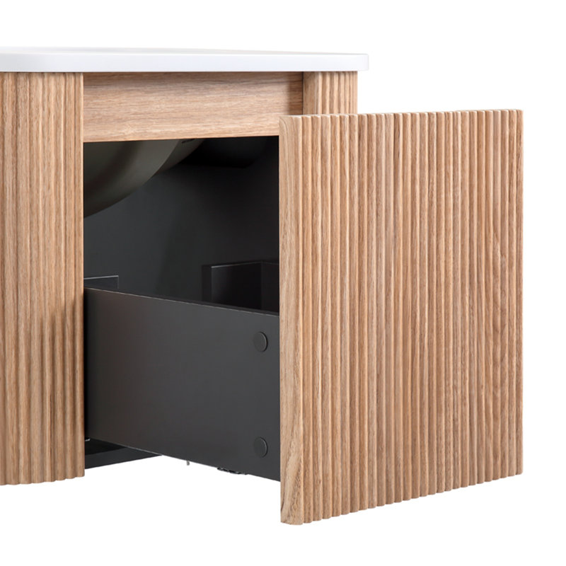 Meuble-lavabo mural avec lavabo incurvé, 24"