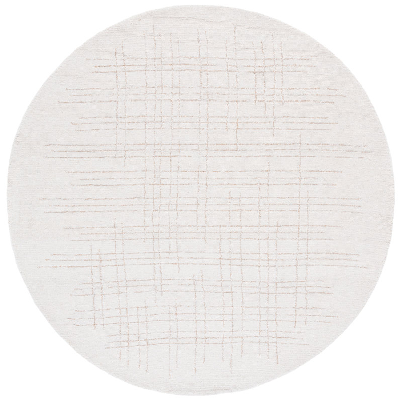 Ebony 851 Area Rug In Ivory / Grey, Round 6'