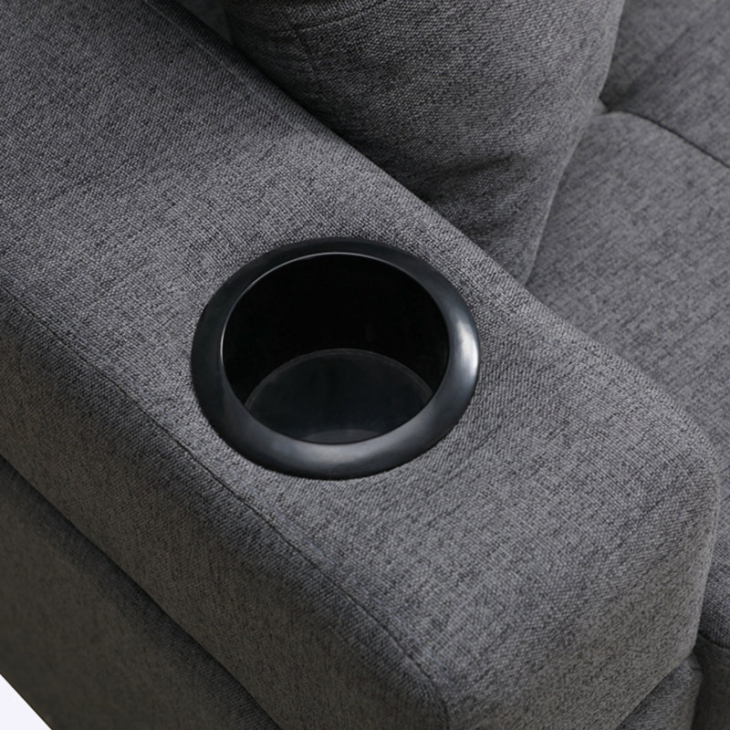 Calliandra Upholstered L-Shaped Sectional Left Hand Facing, Gray Fabric, Left Hand Facing