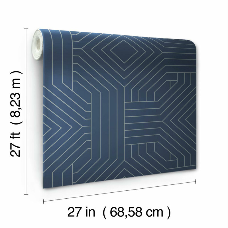 Papier peint Diverging Diamonds, Bleu marine