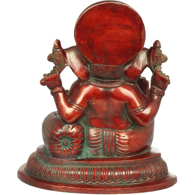 Figurine Ashirwad Ganesha, Rouge / or