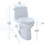 TOTO® Eco UltraMax® One-Piece Elongated 1.28 GPF Toilet with CEFIONTECT, Cotton White MS854114EG#01