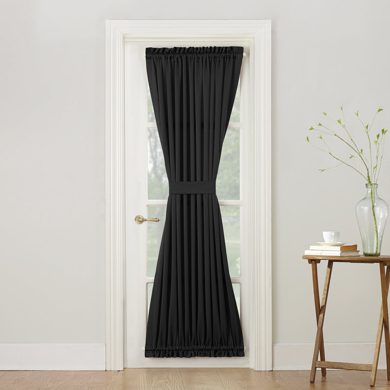 Wayfair Basics® Thermal Energy Saving Rod Pocket Door Curtain Panel, Black