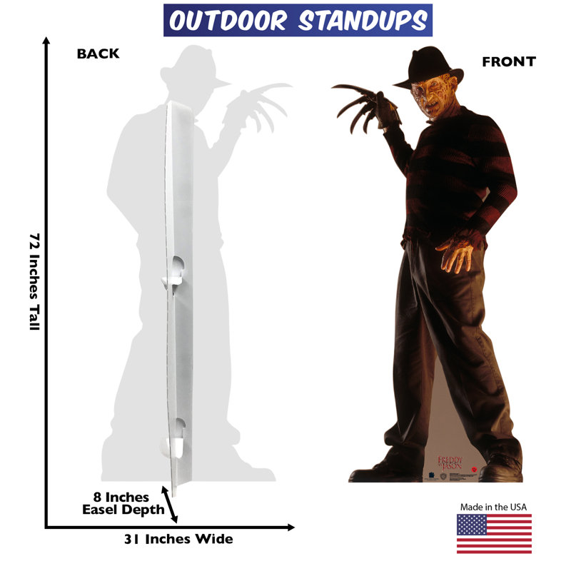 72'' Freddy Krueger Outdoor Halloween Standee