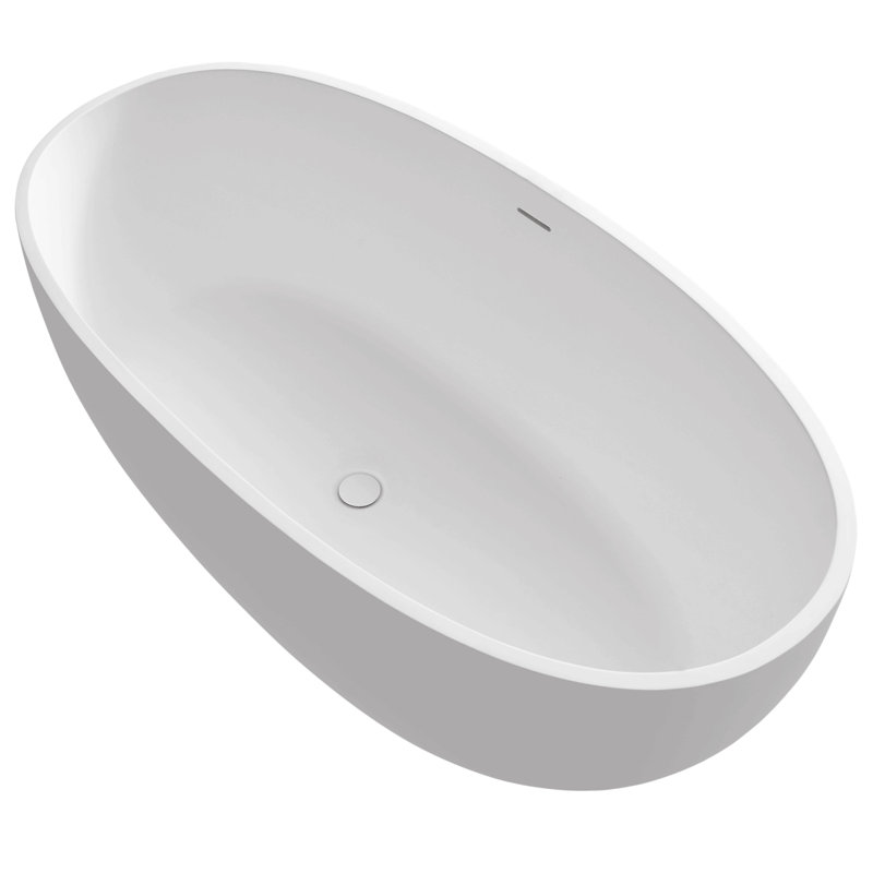 71" Premium Solid Surface Deep Soaking Bathtub