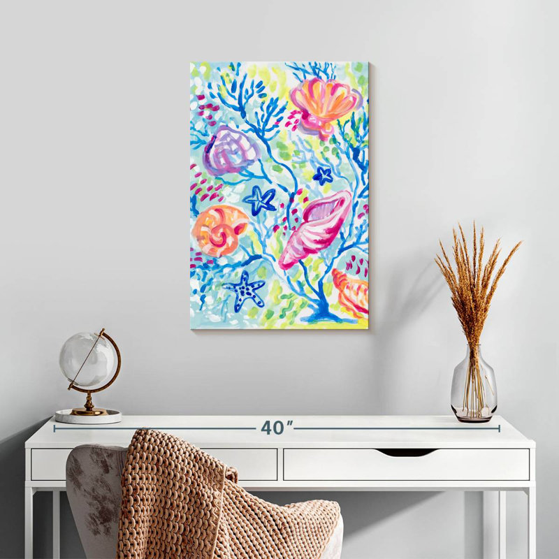 Brampt Seashells In The Coral, 24" H x 16" W