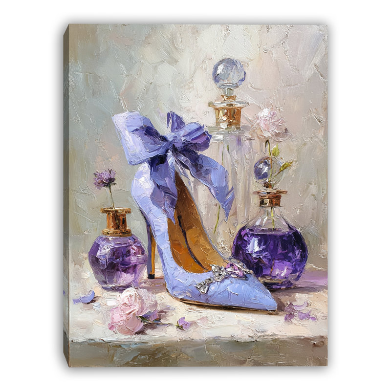 Art mural sur toile Elegant Heel and Perfume Still Life, L 24 po x H 36 po x P 1,5 po