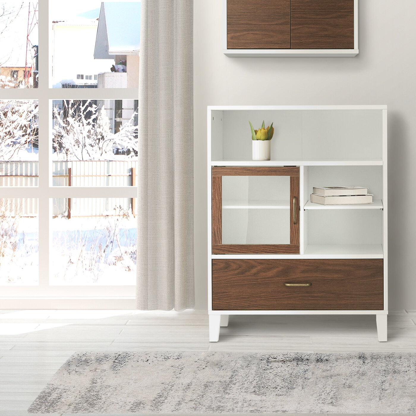 Deprise White Bathroom Storage Cabinet Ebern Designs