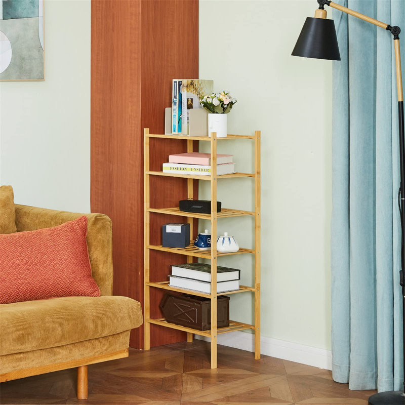 Barys 12 Pair Shoe Rack, Natural Wood