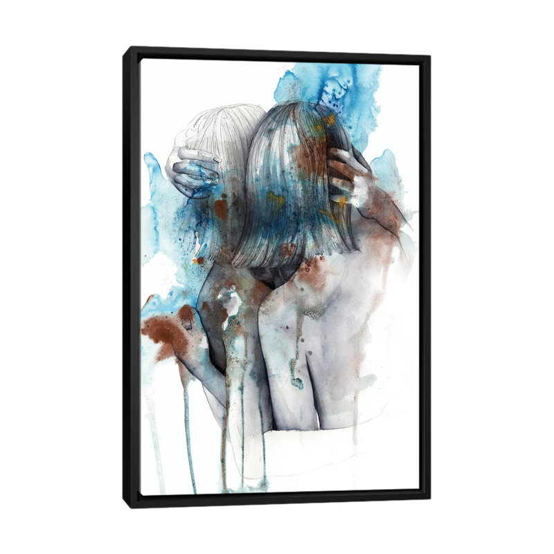 « isolophobia », impression sur toile, H 26 po x l 18 po x P 1,5 po, Toile avec cadre noir, Pas de tapis